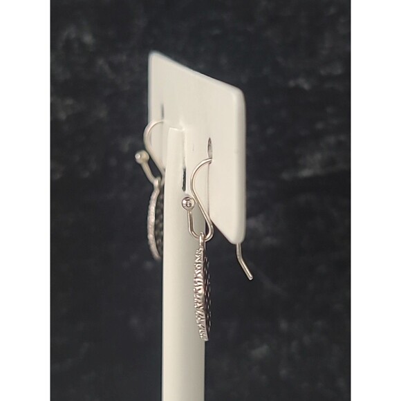 925 Sterling Silver Cubic Zirconia Dangling Pierced Earrings Vintage - Picture 5 of 10